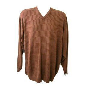 After Dark by Falcon Bay Sweater Size 2X Brown V-Neck Long Sleeves Lightweight